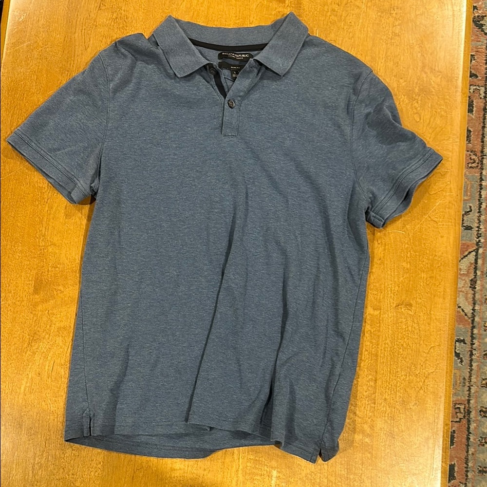 Banana Republic Large Slim Fit Light Blue Polo Shirt